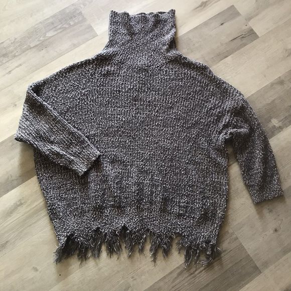 Umgee Distressed Chinelle Turtleneck Sweater 2XL Shabby Chic Cozy Comfy lounge - Picture 2 of 7